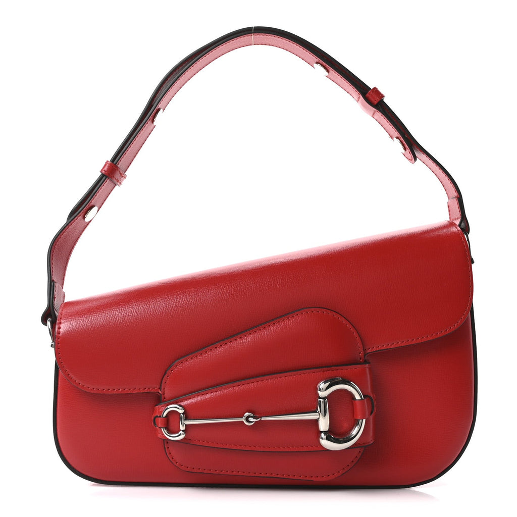 Gucci Demetra Small Horsebit 1955 Asymmetric Shoulder Bag New Cherry Red