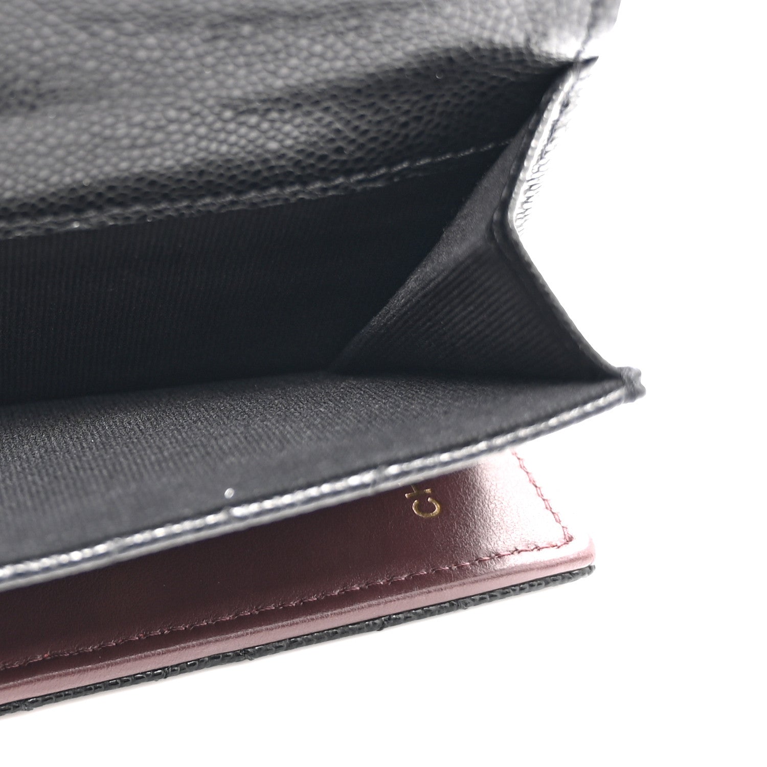 Caviar Quilted Double Flap Wallet Black