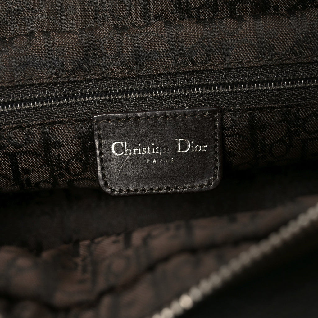 Christian Dior Metallic Calfskin Cannage Stitched Small East West Lady Dior Bronze