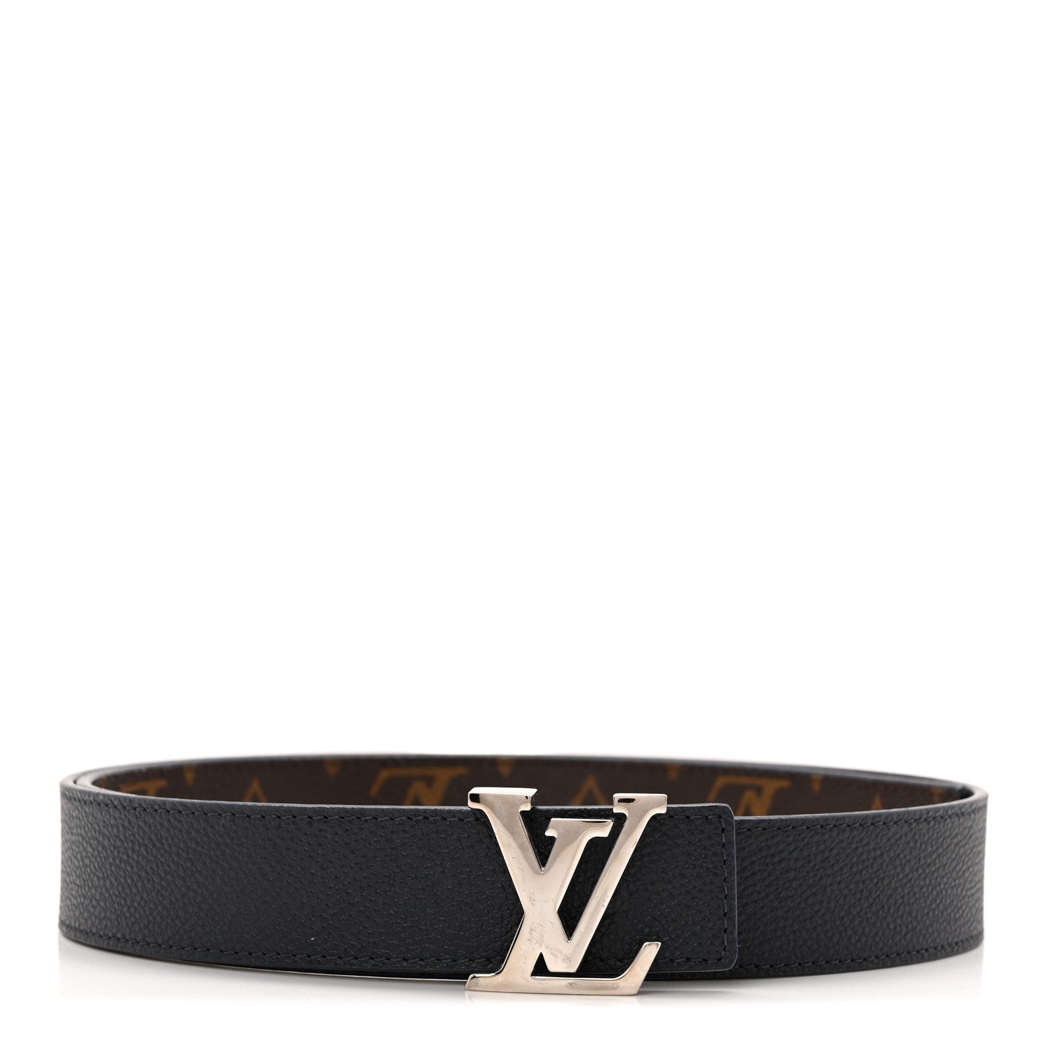 Louis Vuitton Calfskin Monogram 30mm LV Initiales Reversible Belt 80 32 Marine