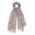 Louis Vuitton Cashmere Silk Wool Floral Stole Grey