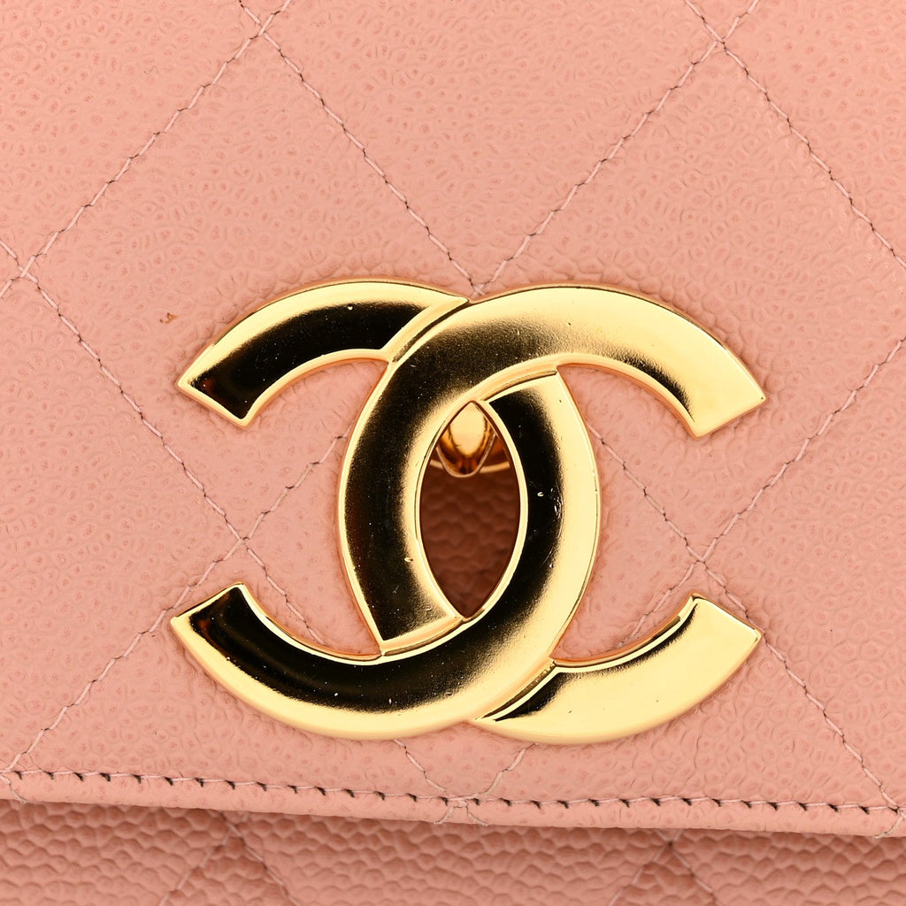 Chanel Caviar Quilted XL Jumbo Single Flap Light Pink