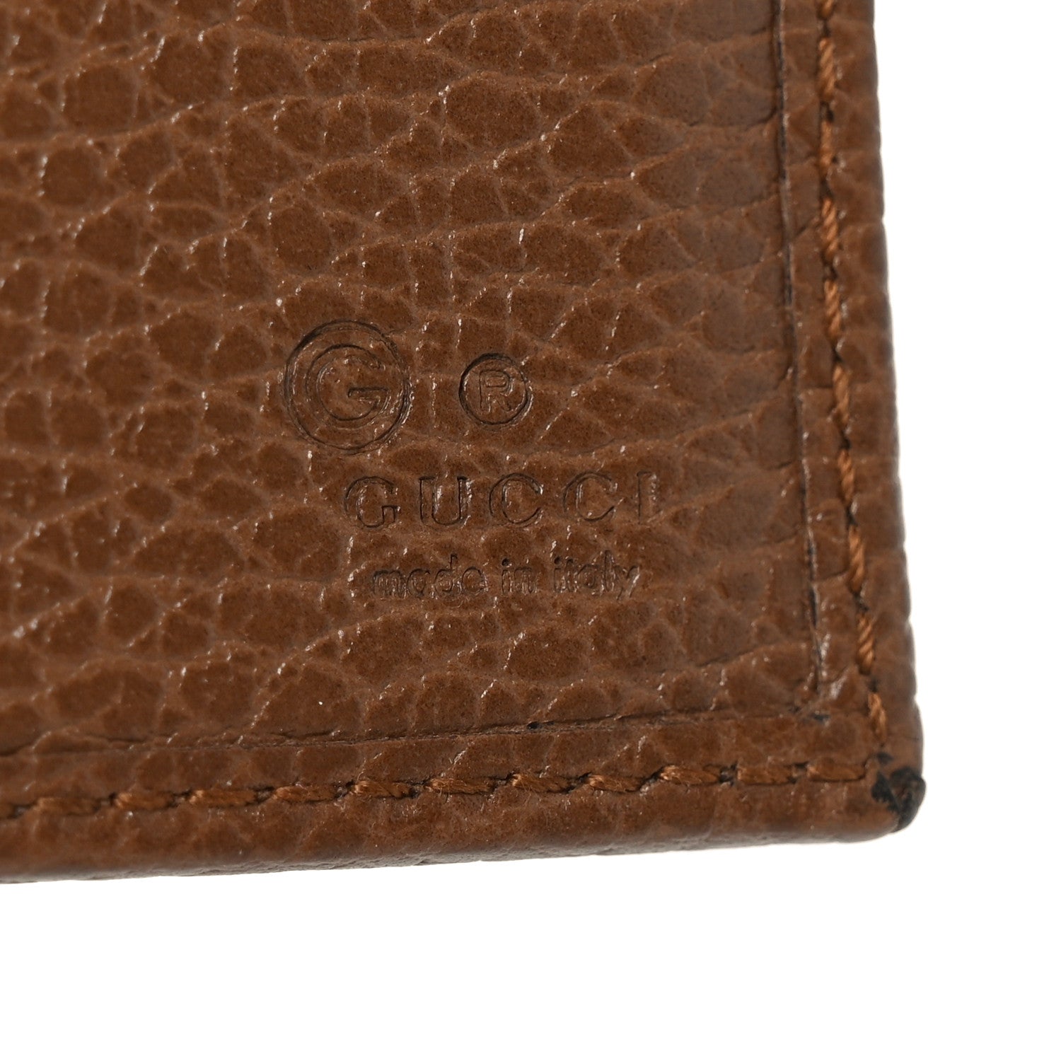 Gucci Monogram Dollar Calfskin Continental Flap Wallet Beige Ebony Tabacco