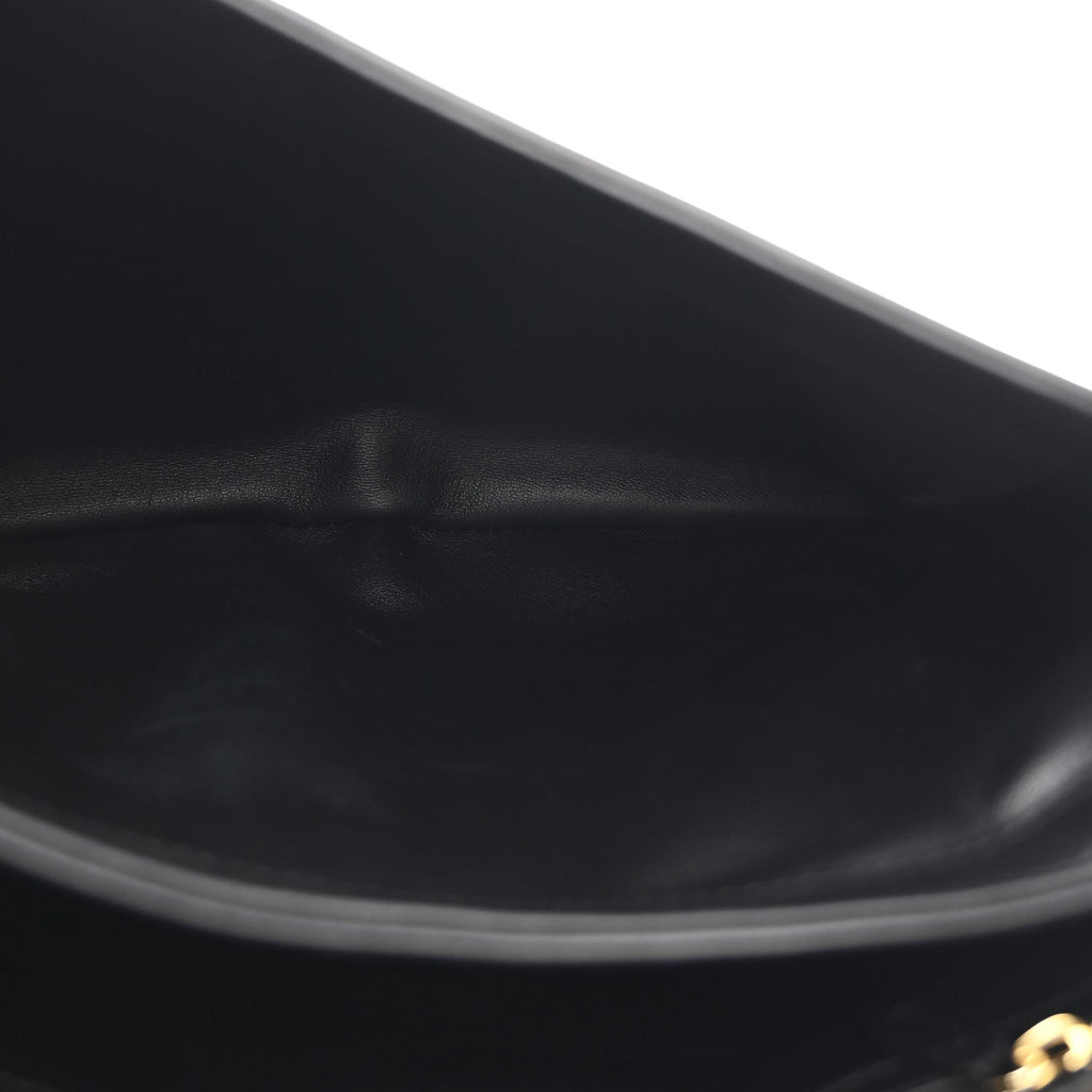 Gucci Roxy Calfskin Web Medium Studded Blondie Shoulder Flap Bag Black