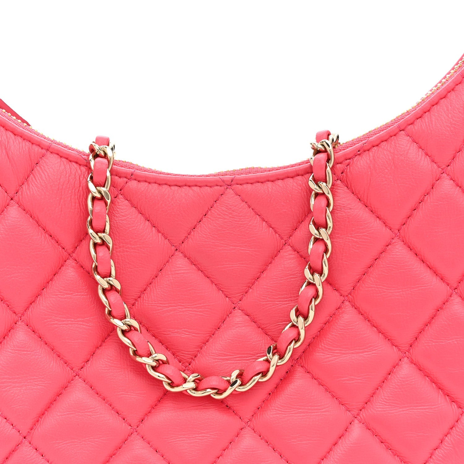 Chanel Lambskin Quilted Small Hobo Bag Pink