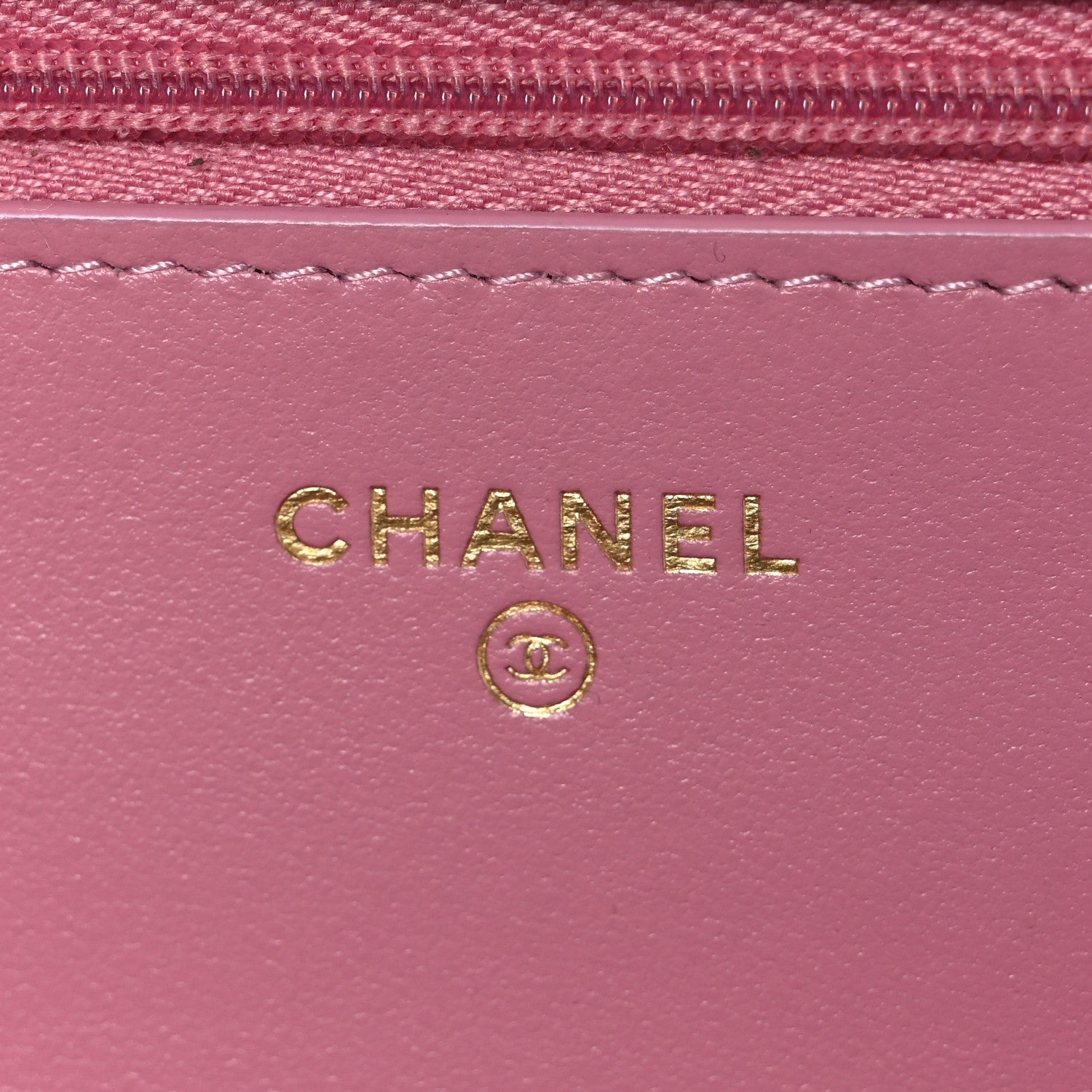 Chanel Tweed Quilted Wallet On Chain WOC Pink