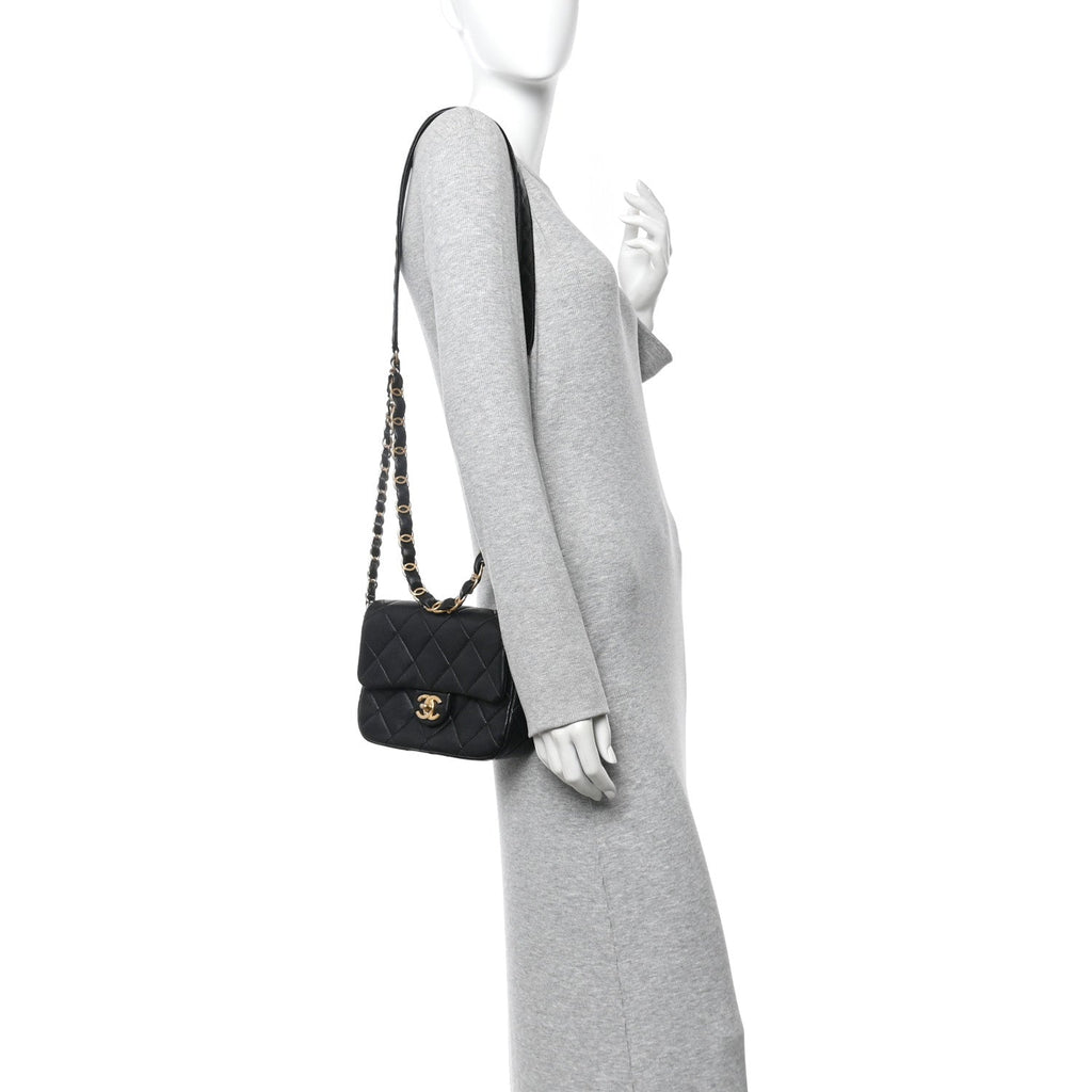Chanel Lambskin Quilted Small CC Links Flap Black