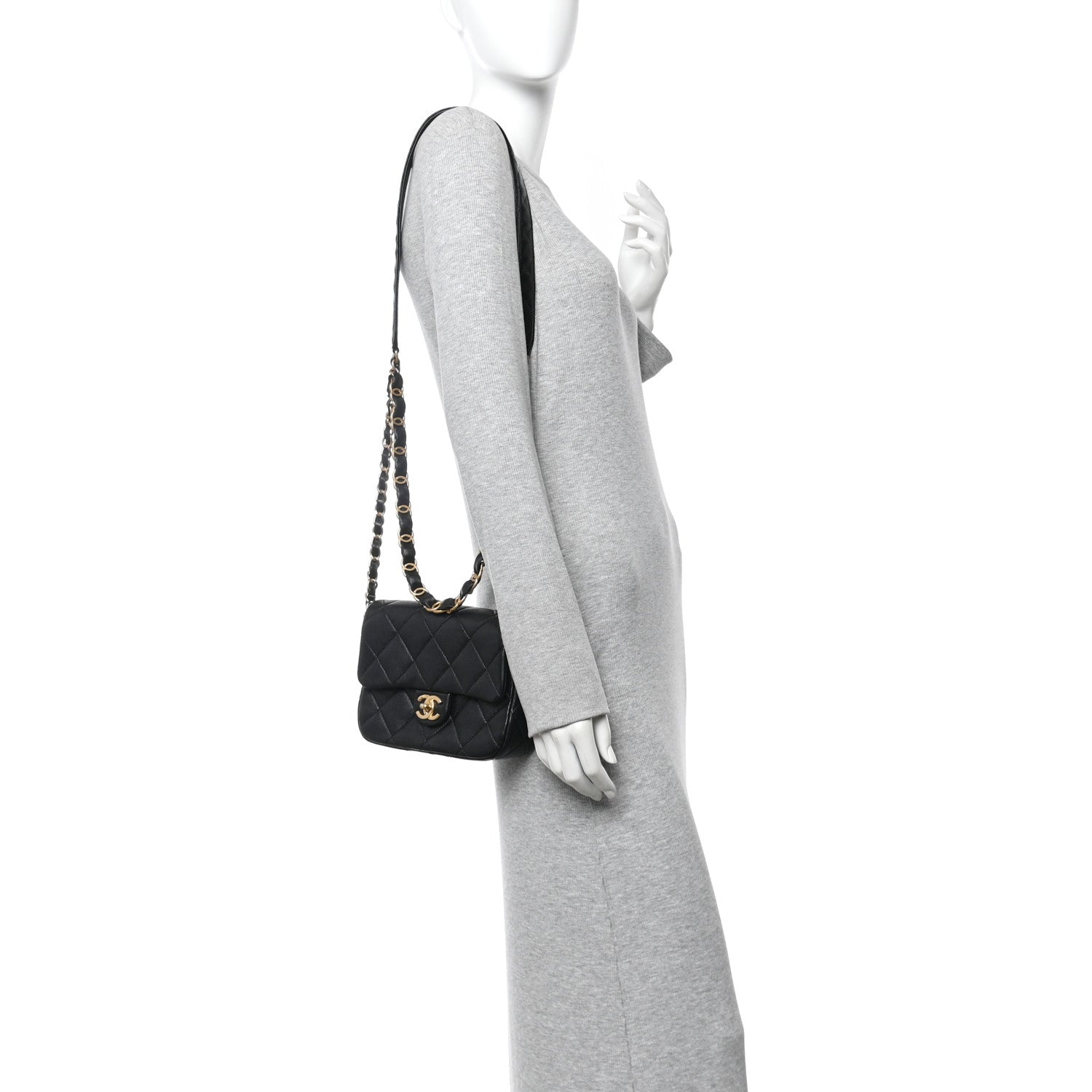 Chanel Lambskin Quilted Small CC Links Flap Black