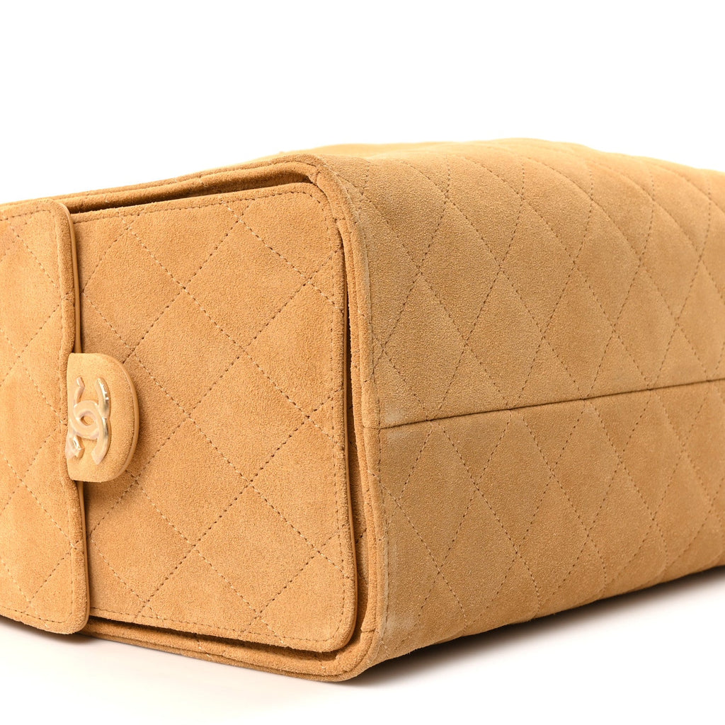 Chanel Suede Quilted Medium Chanel 25 Handbag Beige