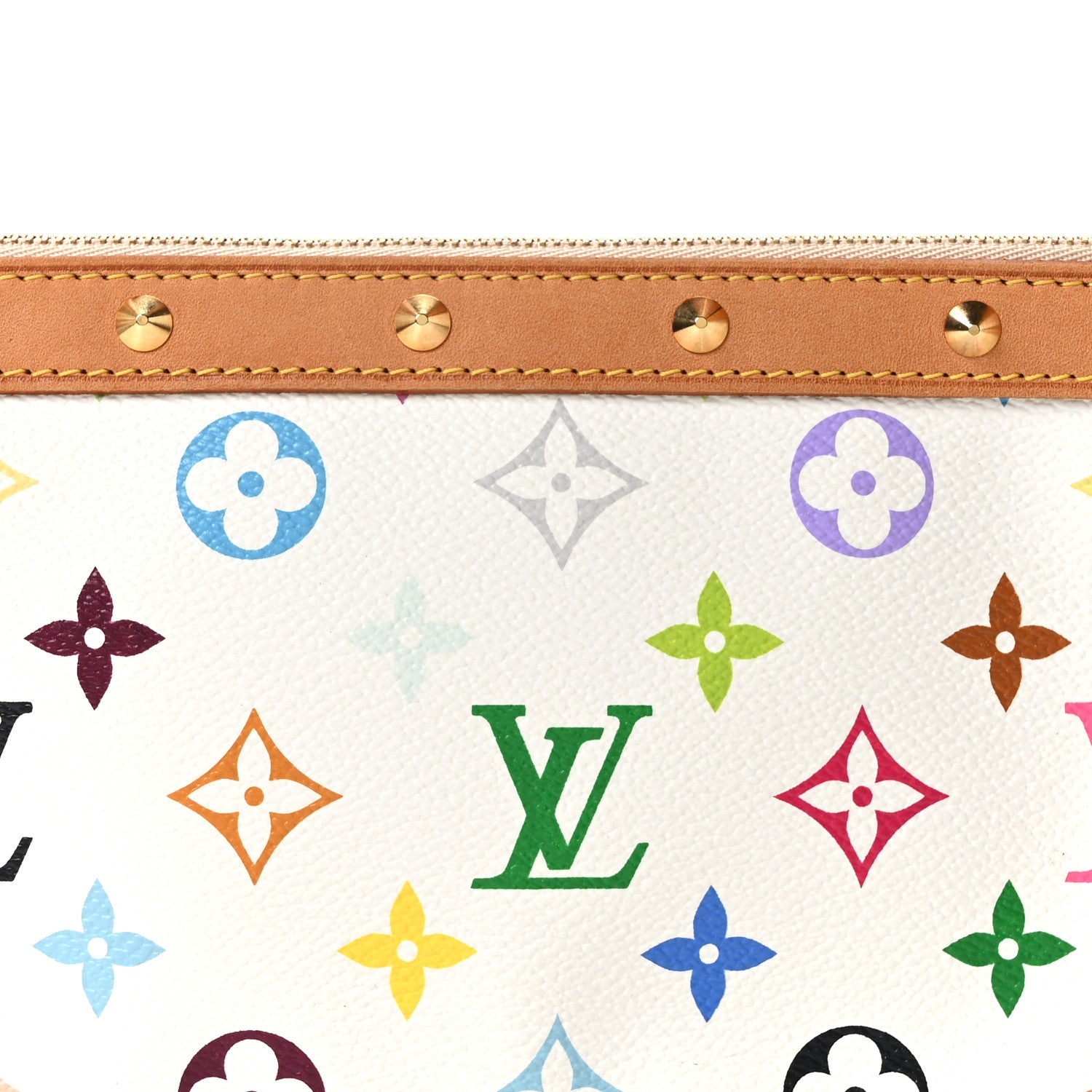 Louis Vuitton Monogram Multicolor Pochette Accessories White