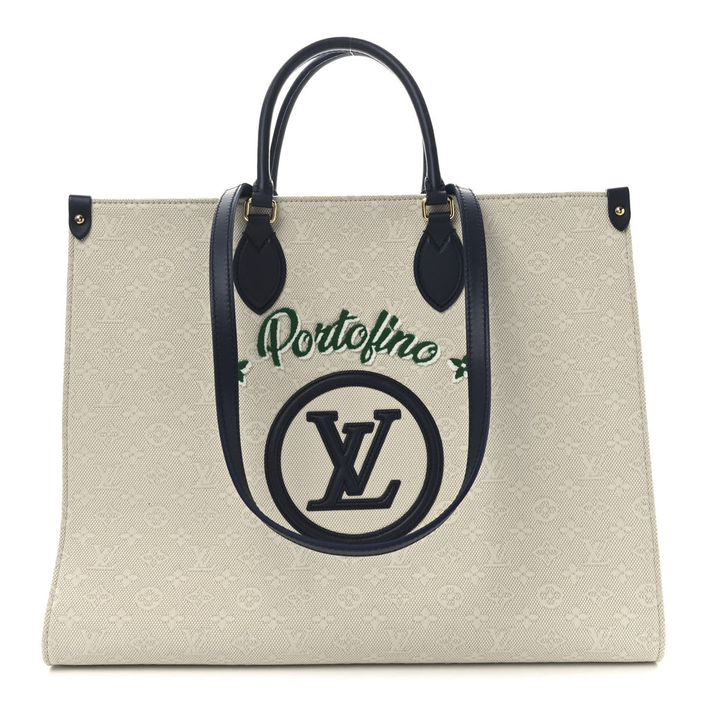 Louis Vuitton Jacquard Embroidered Tufted Monogram Portofino Onthego GM Black