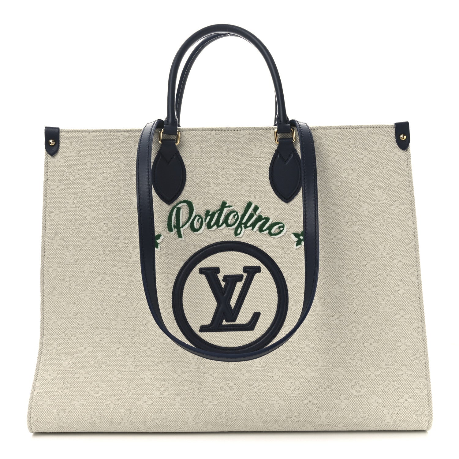 Louis Vuitton Jacquard Embroidered Tufted Monogram Portofino Onthego GM Black