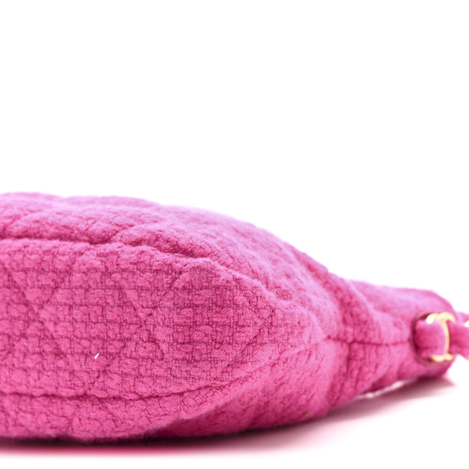Chanel Cashmere Tweed Quilted CC Links Hobo Fuchsia