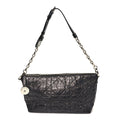 Christian Dior Crinkled Calfskin Macrocannage DiorStar Hobo Bag Black