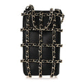 Chanel Lambskin Tech Me Out Clutch With Chain Black