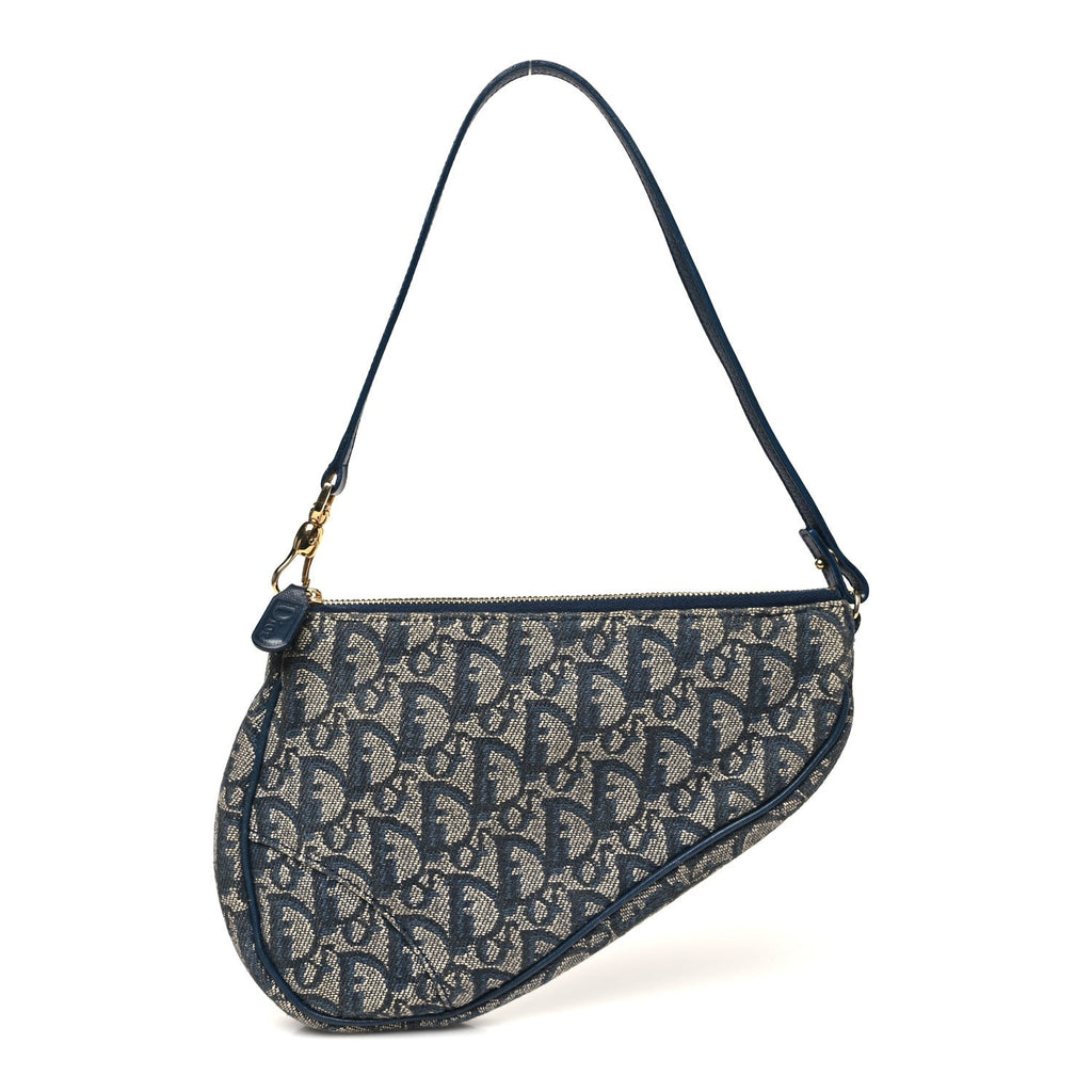 Christian Dior Monogram Mini Saddle Pochette Navy