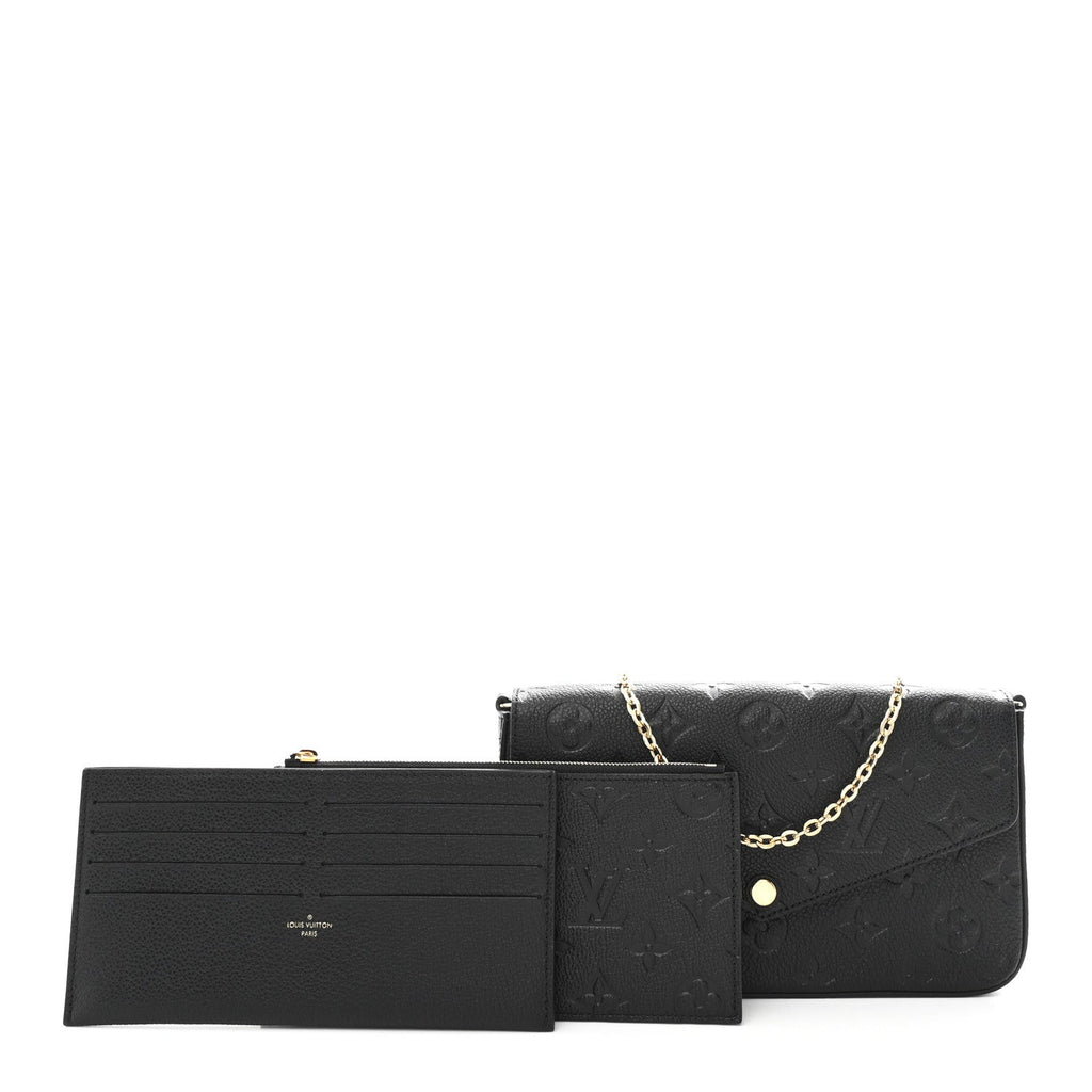Louis Vuitton Empreinte Pochette Felicie Chain Wallet Black