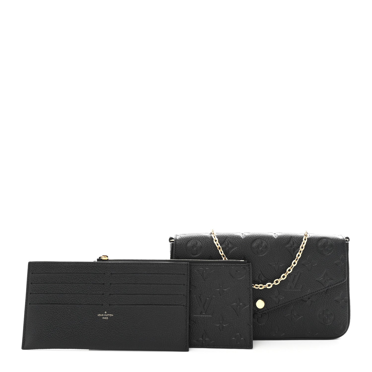 Louis Vuitton Empreinte Pochette Felicie Chain Wallet Black
