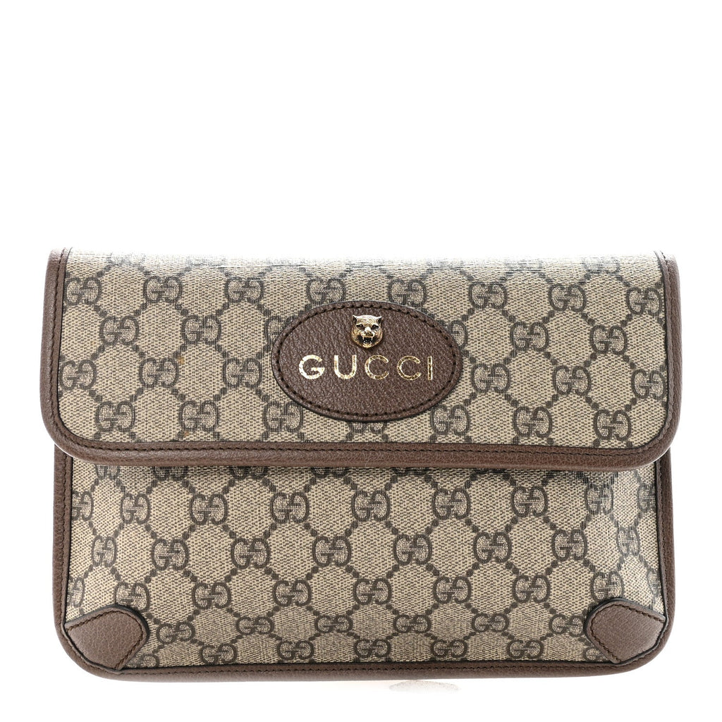Gucci GG Supreme Monogram Neo Vintage Web Belt Bag Brown