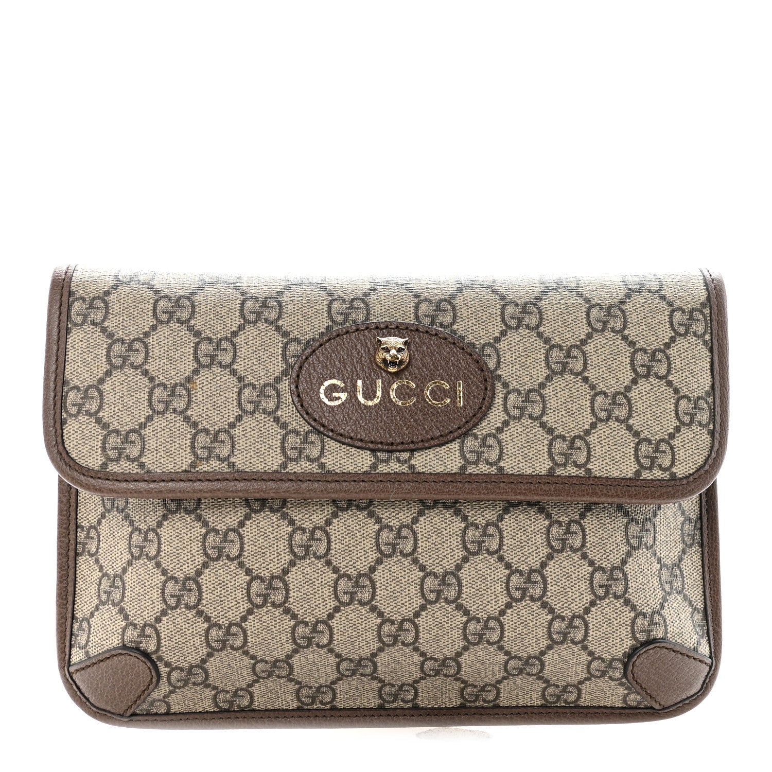 Gucci GG Supreme Monogram Neo Vintage Web Belt Bag Brown