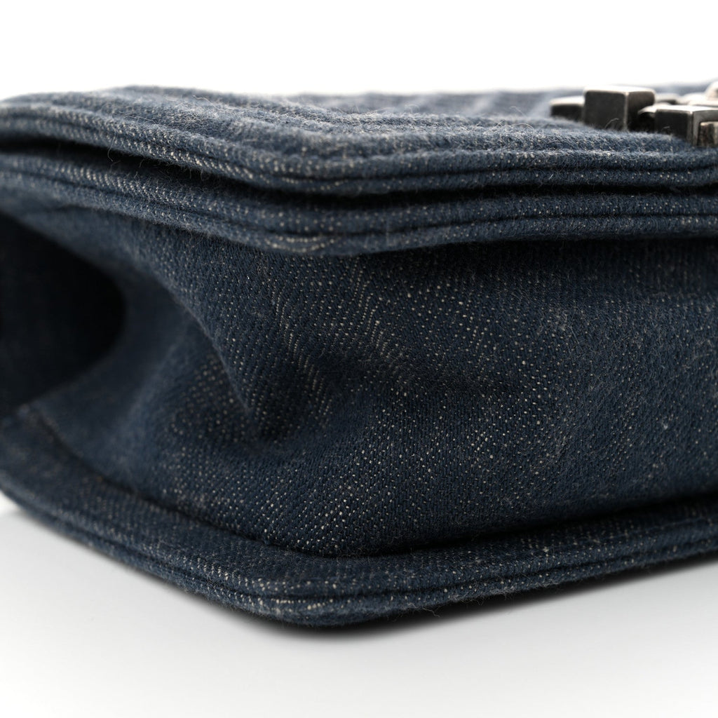 Chanel Denim Embossed Small Boy Flap Blue
