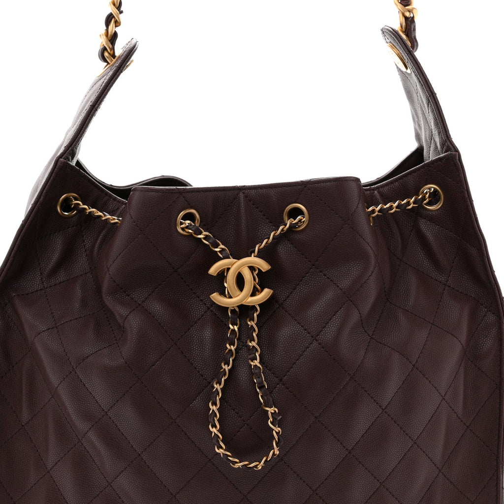 Chanel Caviar Quilted Medium Chanel 25 Handbag Dark Brown