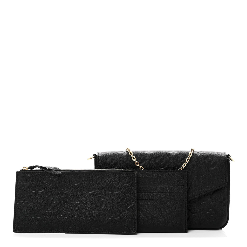 Louis Vuitton Empreinte Pochette Felicie Chain Wallet Black