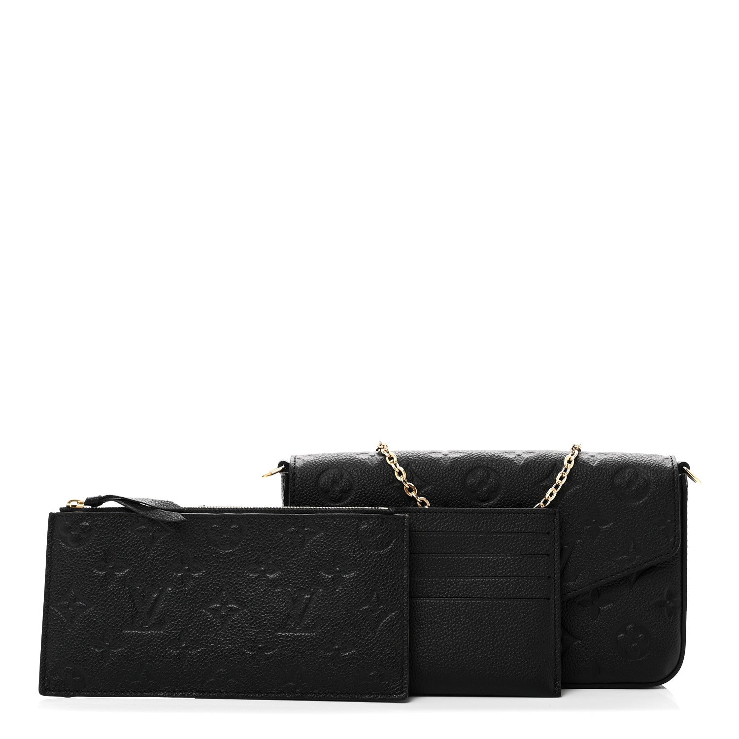 Louis Vuitton Empreinte Pochette Felicie Chain Wallet Black