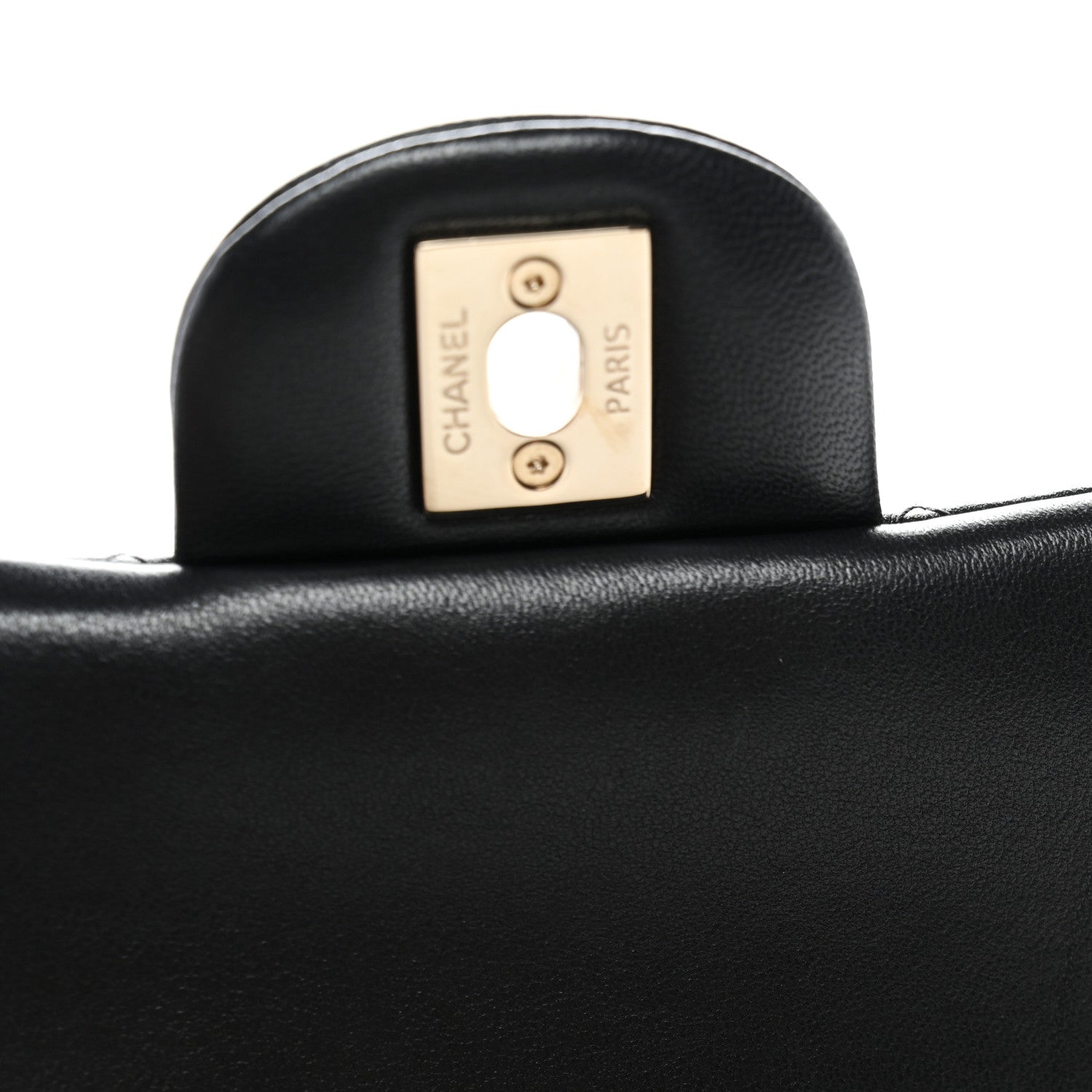 Chanel Lambskin Quilted Mini Rectangular Flap Black