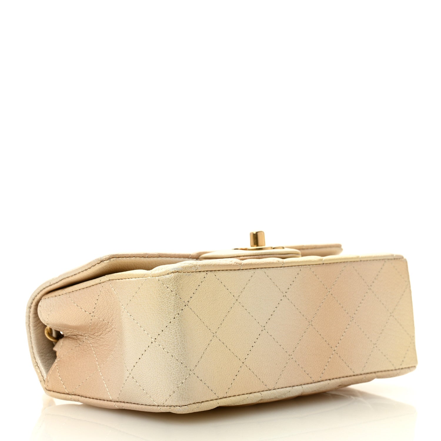 Chanel Metallic Goatskin Quilted Mini Rectangular Flap Gold