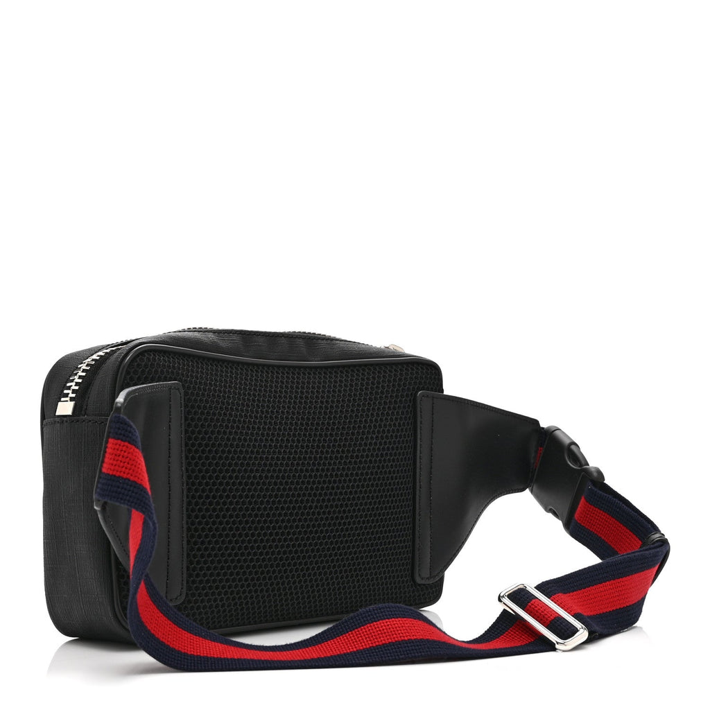 Gucci Soft GG Supreme Monogram Web Belt Bag Black Grey