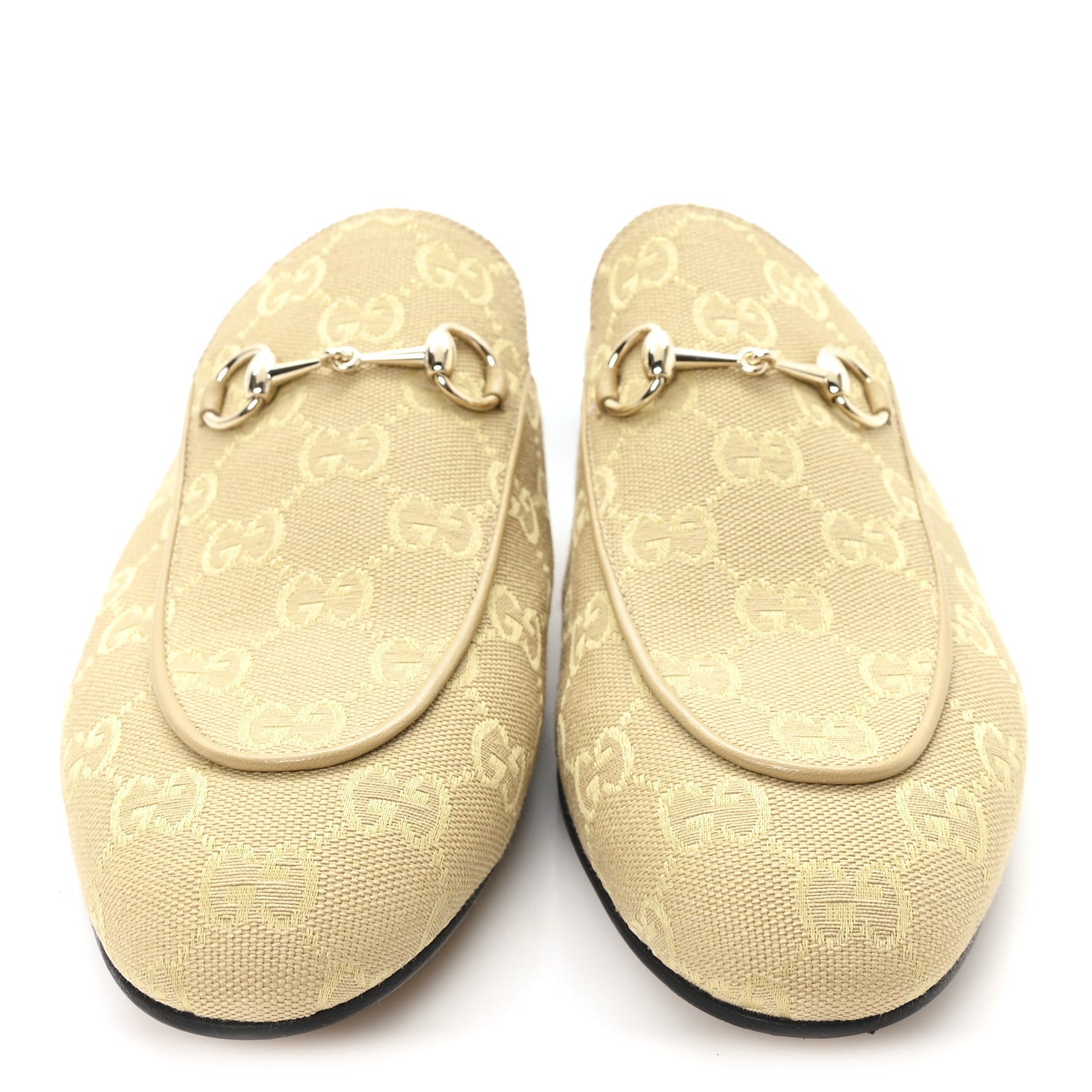 Gucci GG Monogram Canvas Womens Princetown Slippers 40.5 Egypt Salt