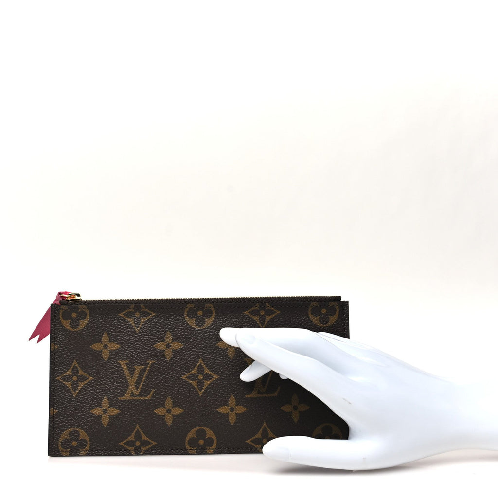Louis Vuitton Monogram Felicie Chain Wallet Zippered Insert Fuchsia
