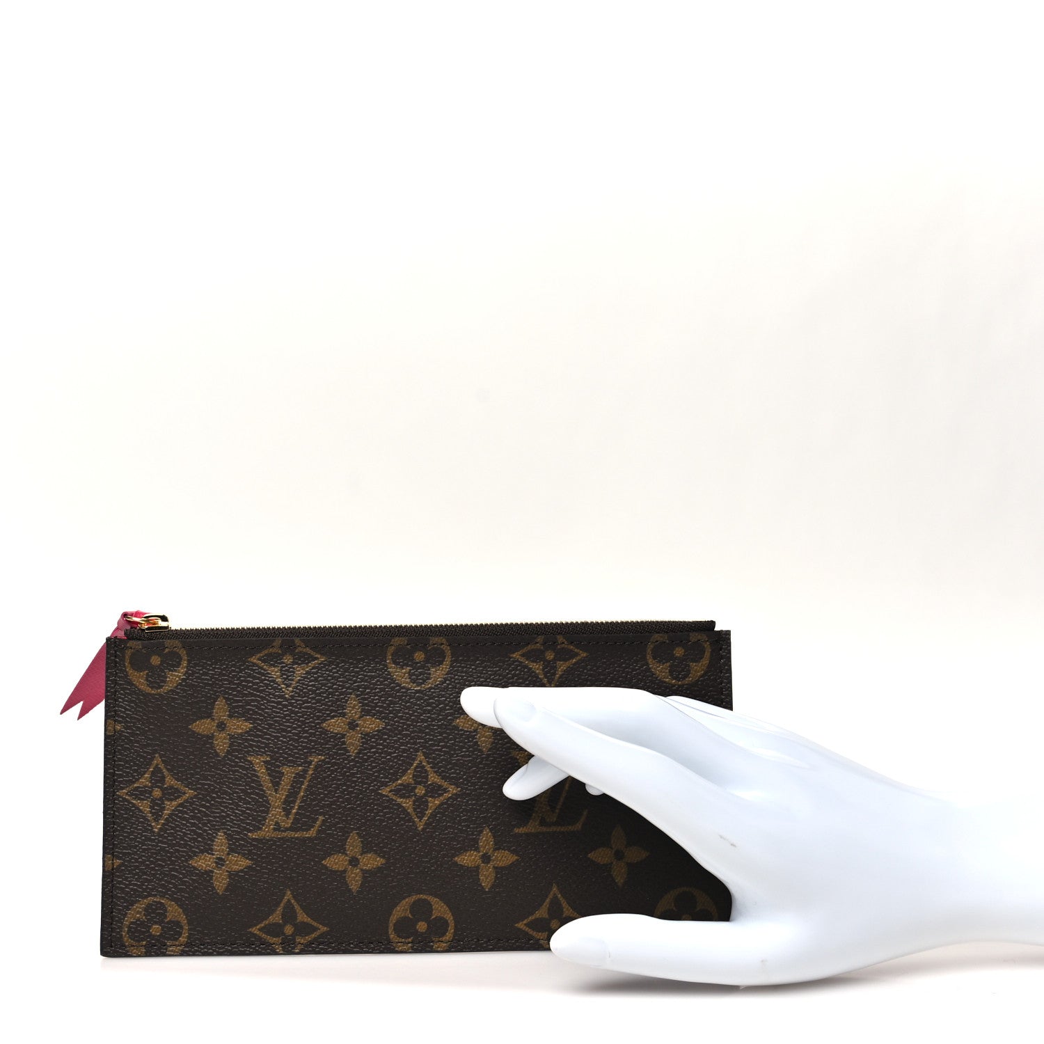 Louis Vuitton Monogram Felicie Chain Wallet Zippered Insert Fuchsia