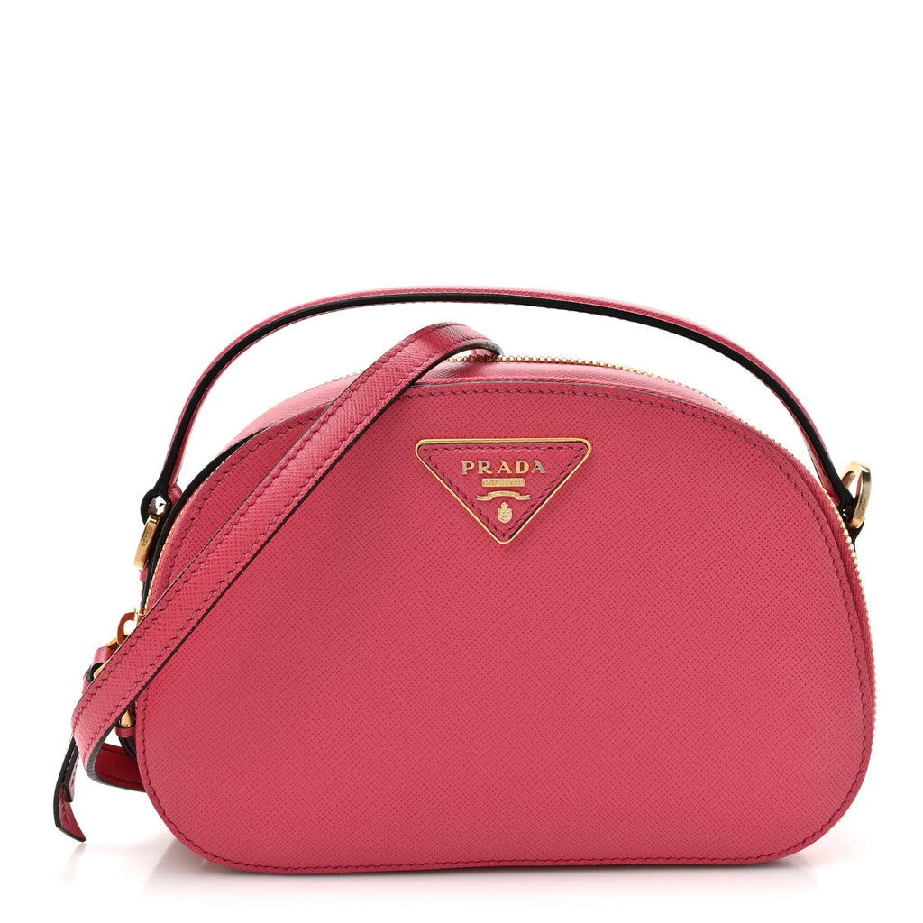 Prada Saffiano Lux Odette Crossbody Magenta