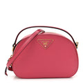 Prada Saffiano Lux Odette Crossbody Magenta