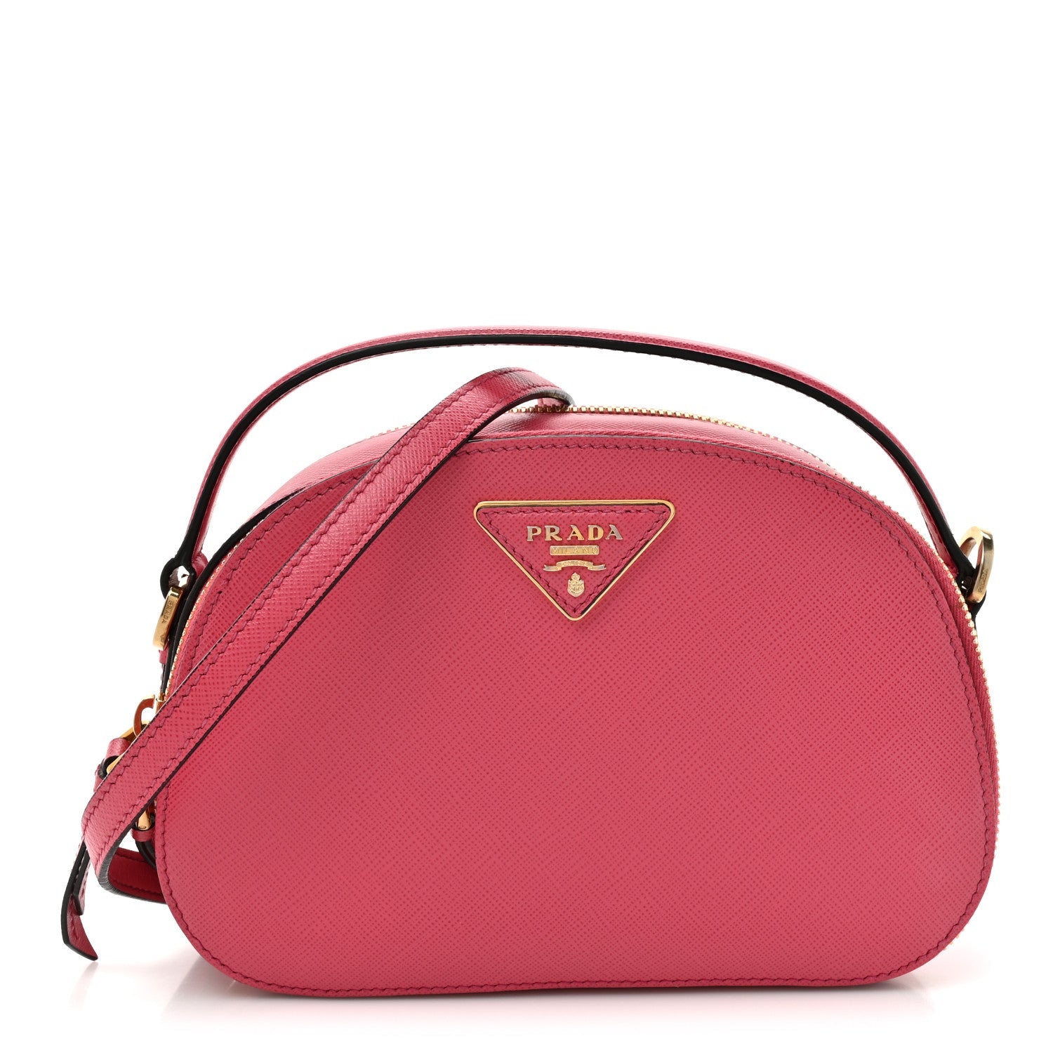 Prada Saffiano Lux Odette Crossbody Magenta