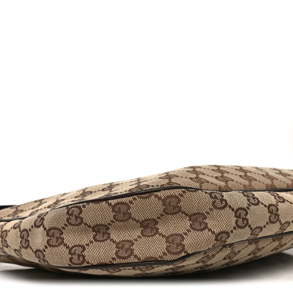 Gucci Monogram Medium Half Moon Hobo Dark Brown