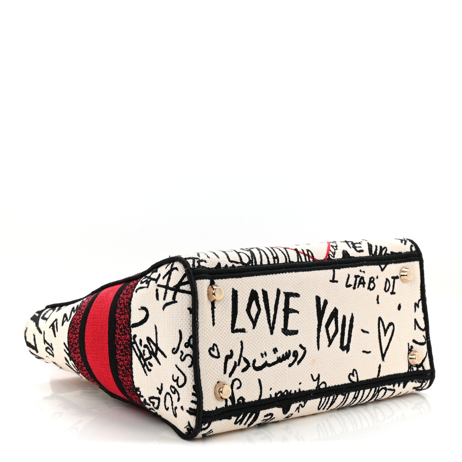 Christian Dior Canvas Medium DiorAmour Graffiti Lady D-Lite Latte