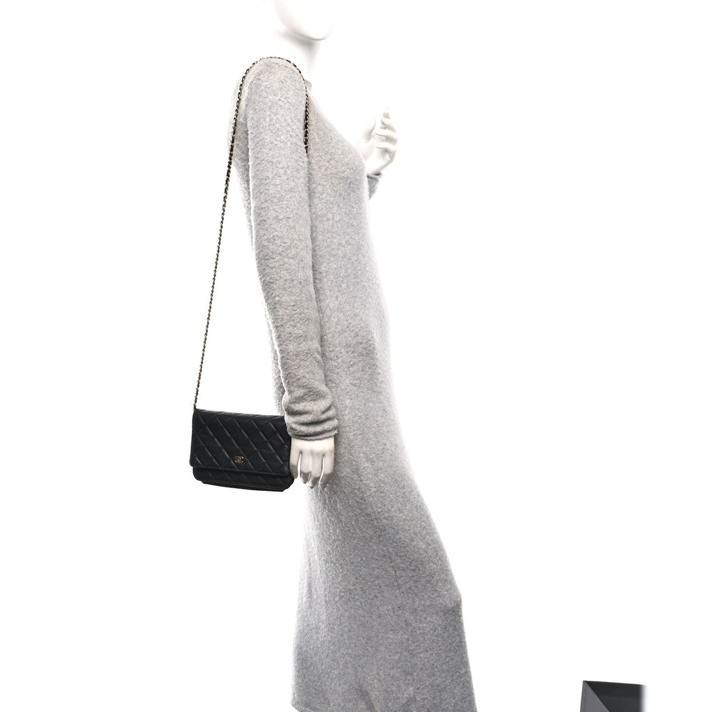 Chanel Caviar Quilted Wallet on Chain WOC Black