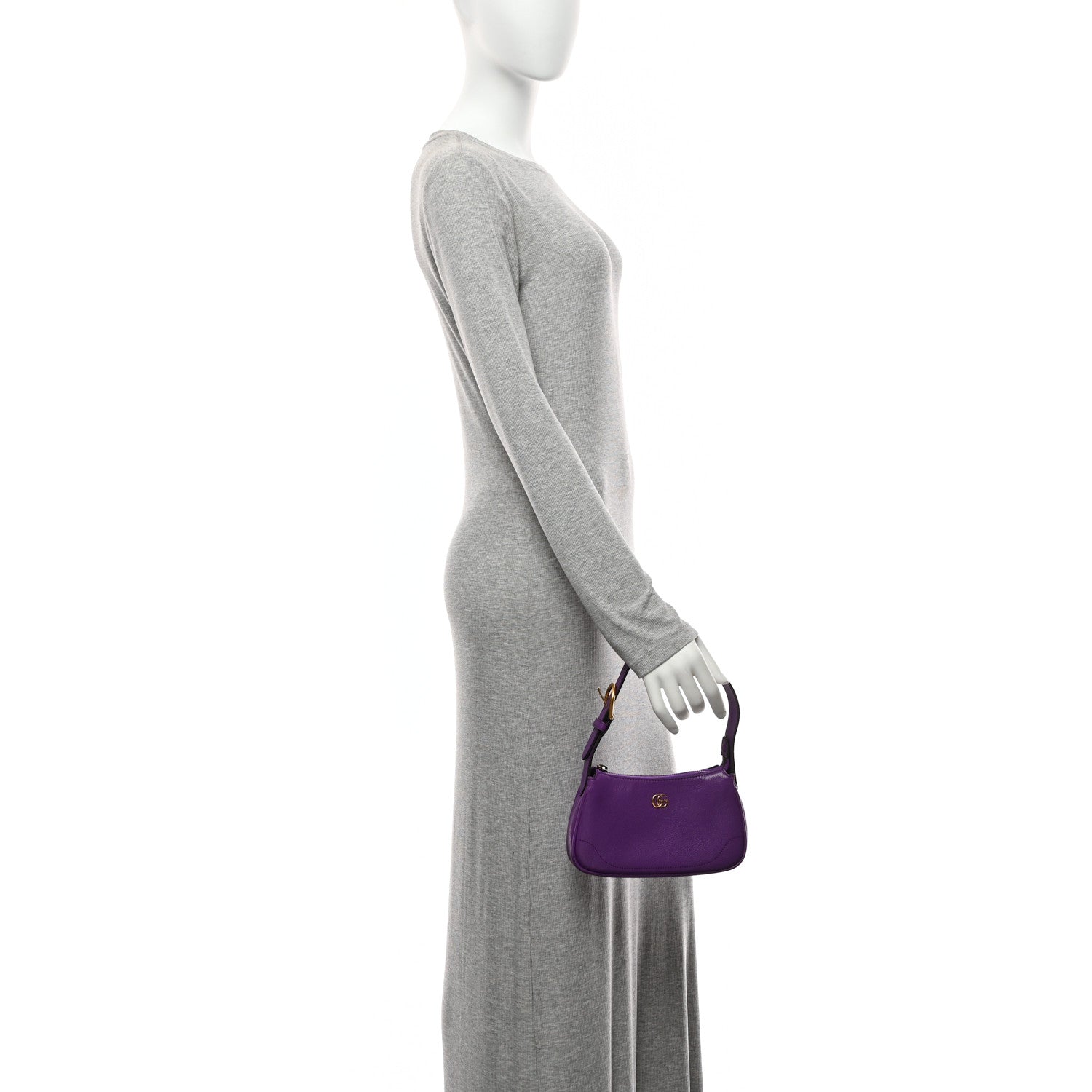Gucci Goatskin Mini Aphrodite Shoulder Bag Shine Purple
