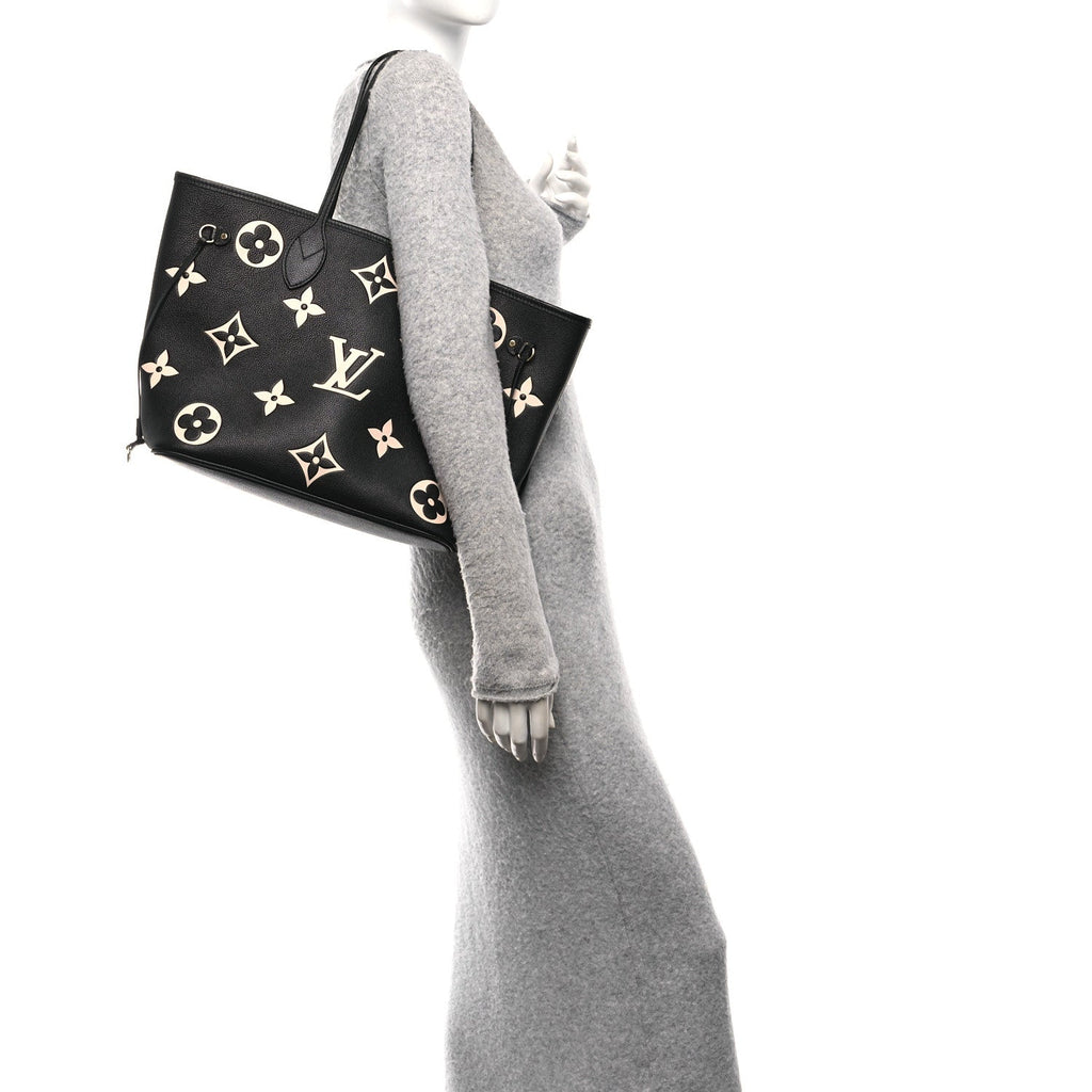 Louis Vuitton Empreinte Monogram Giant Neverfull MM Black Beige