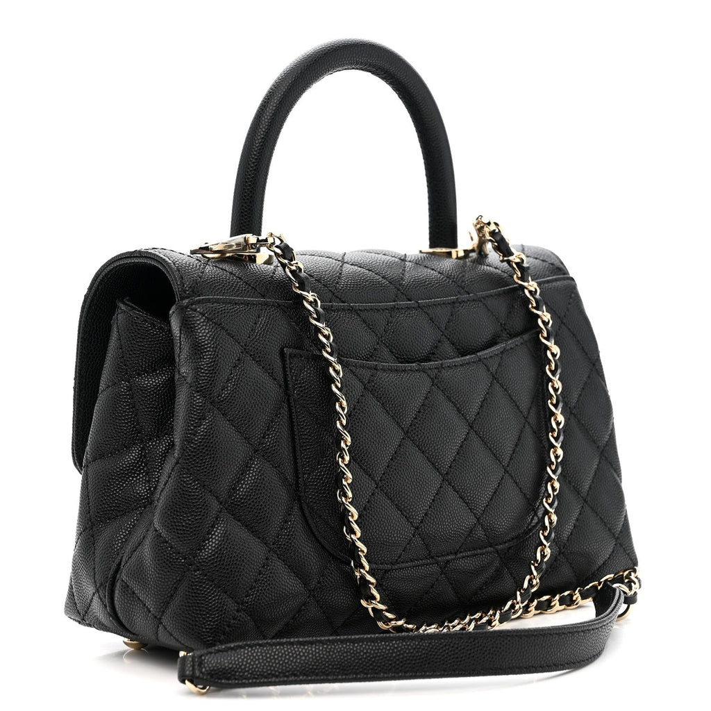 Chanel Caviar Quilted Mini Coco Handle Flap Black
