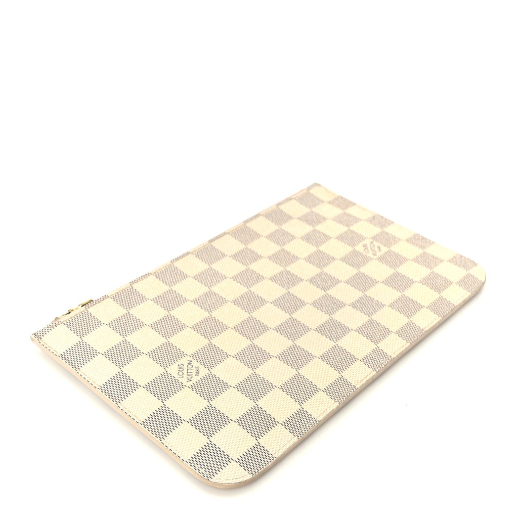 Louis Vuitton Damier Azur Neverfull MM GM Pochette Rose Ballerine
