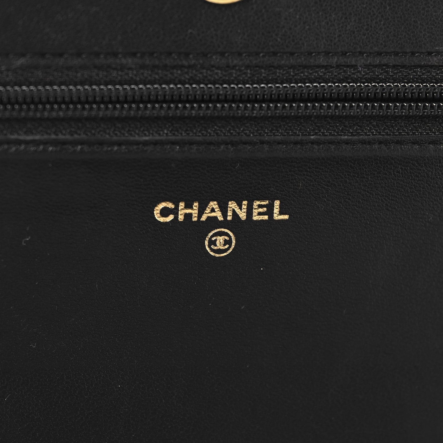 Chanel Lambskin Chevron Boy Wallet On Chain WOC Black