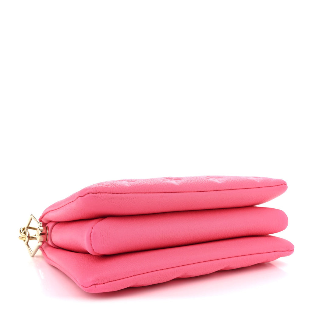 Louis Vuitton Calfskin Embossed Monogram Coussin BB Rose Fluo
