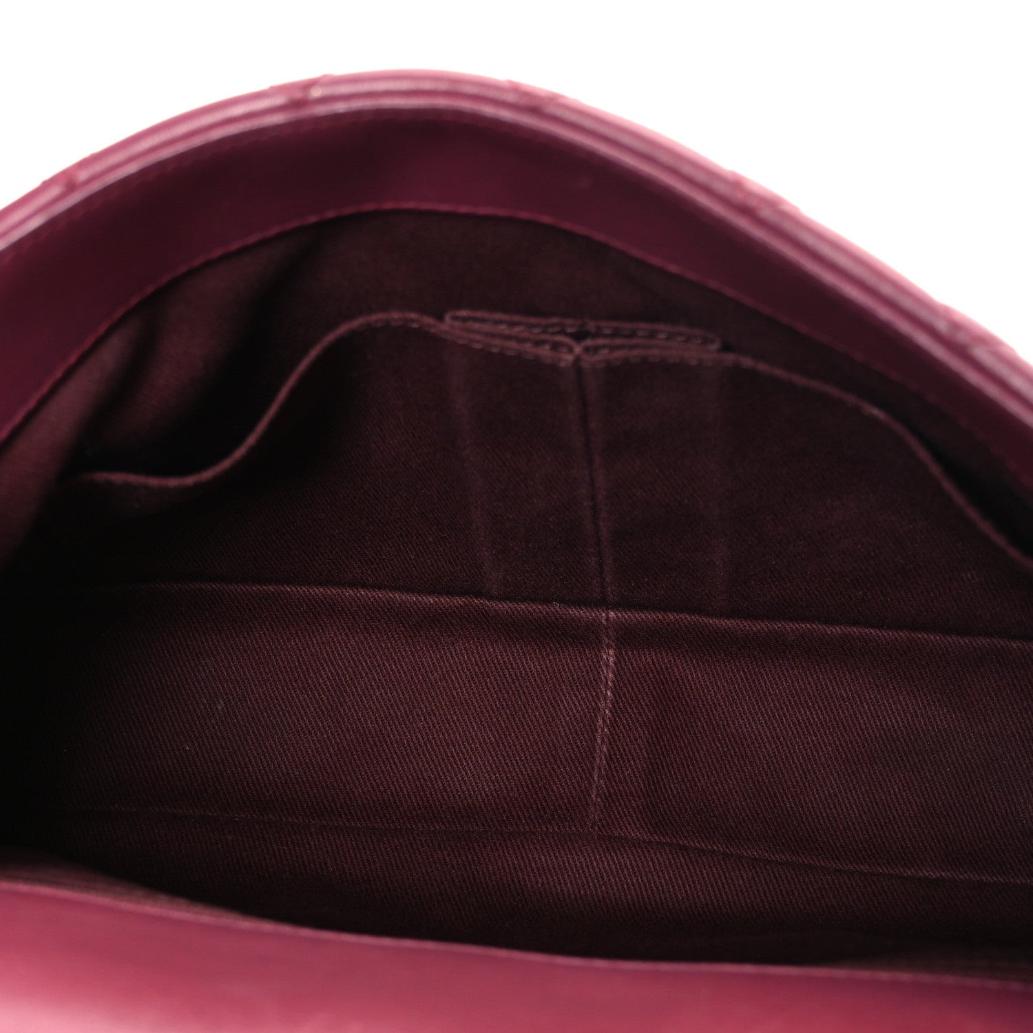 Chanel Lambskin Quilted Medium Tri-Color Flap Burgundy Dark Pink