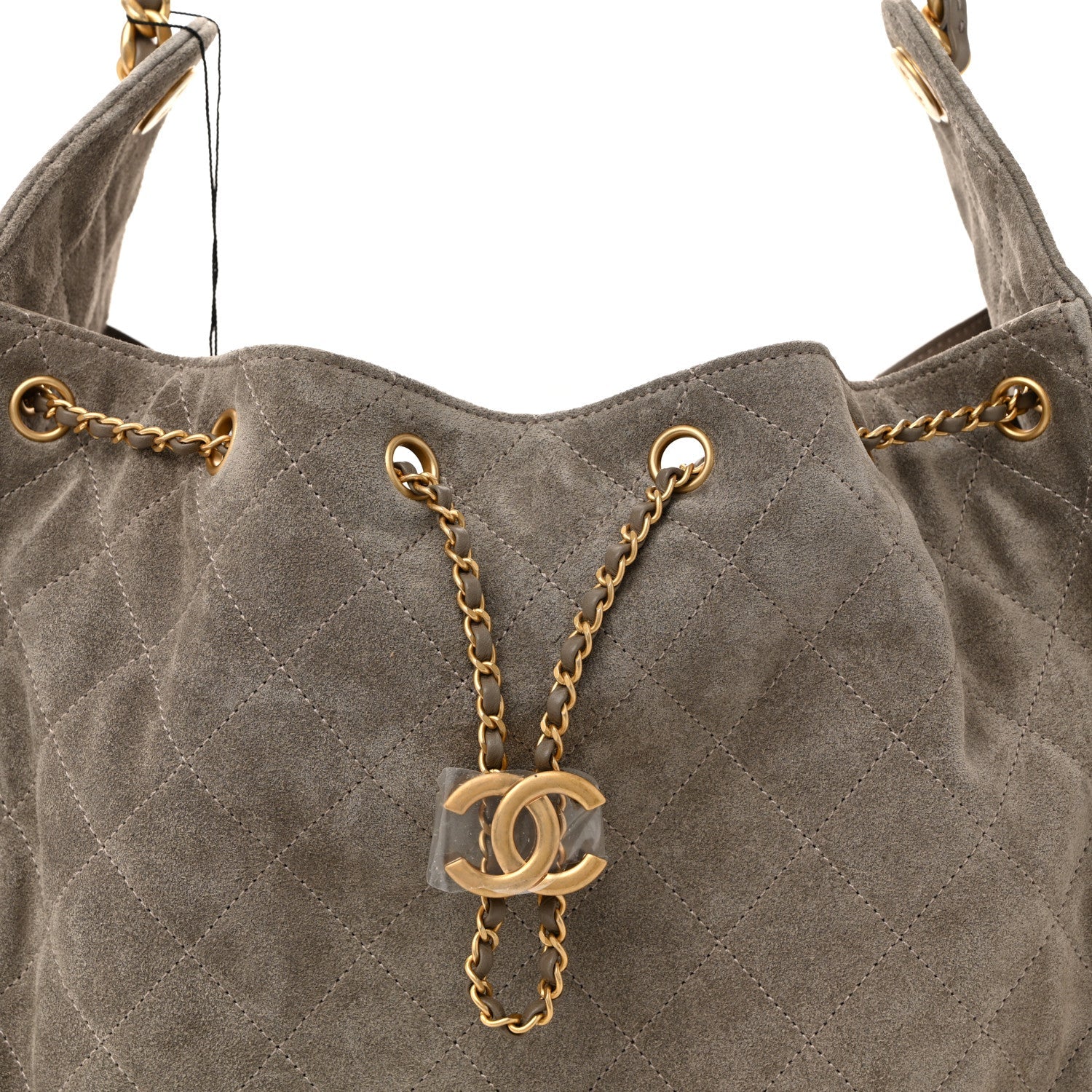 Chanel Suede Quilted Medium Chanel 25 Handbag Grey