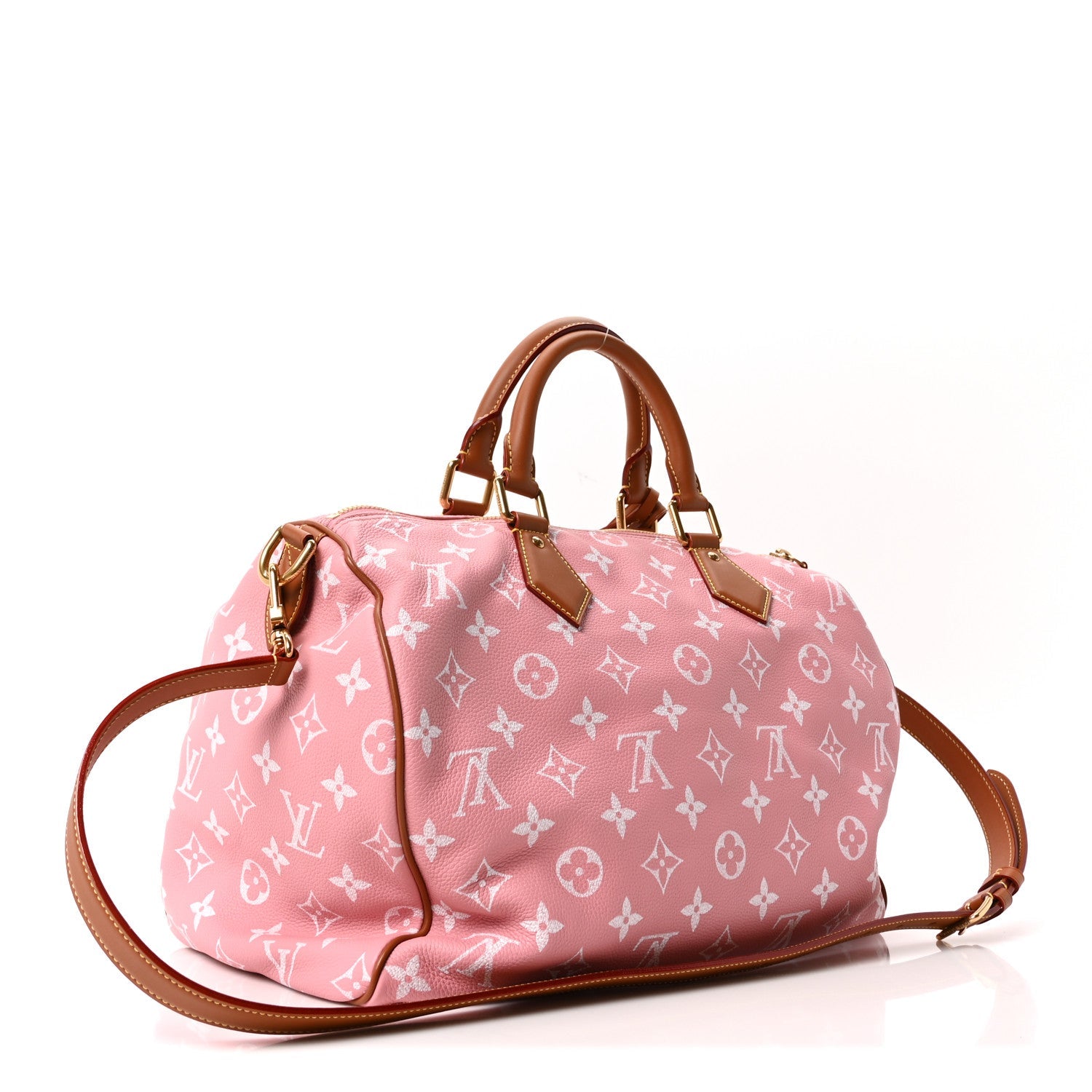 Louis Vuitton Calfskin Monogram Speedy P9 Bandouliere 40 Pink Sakura