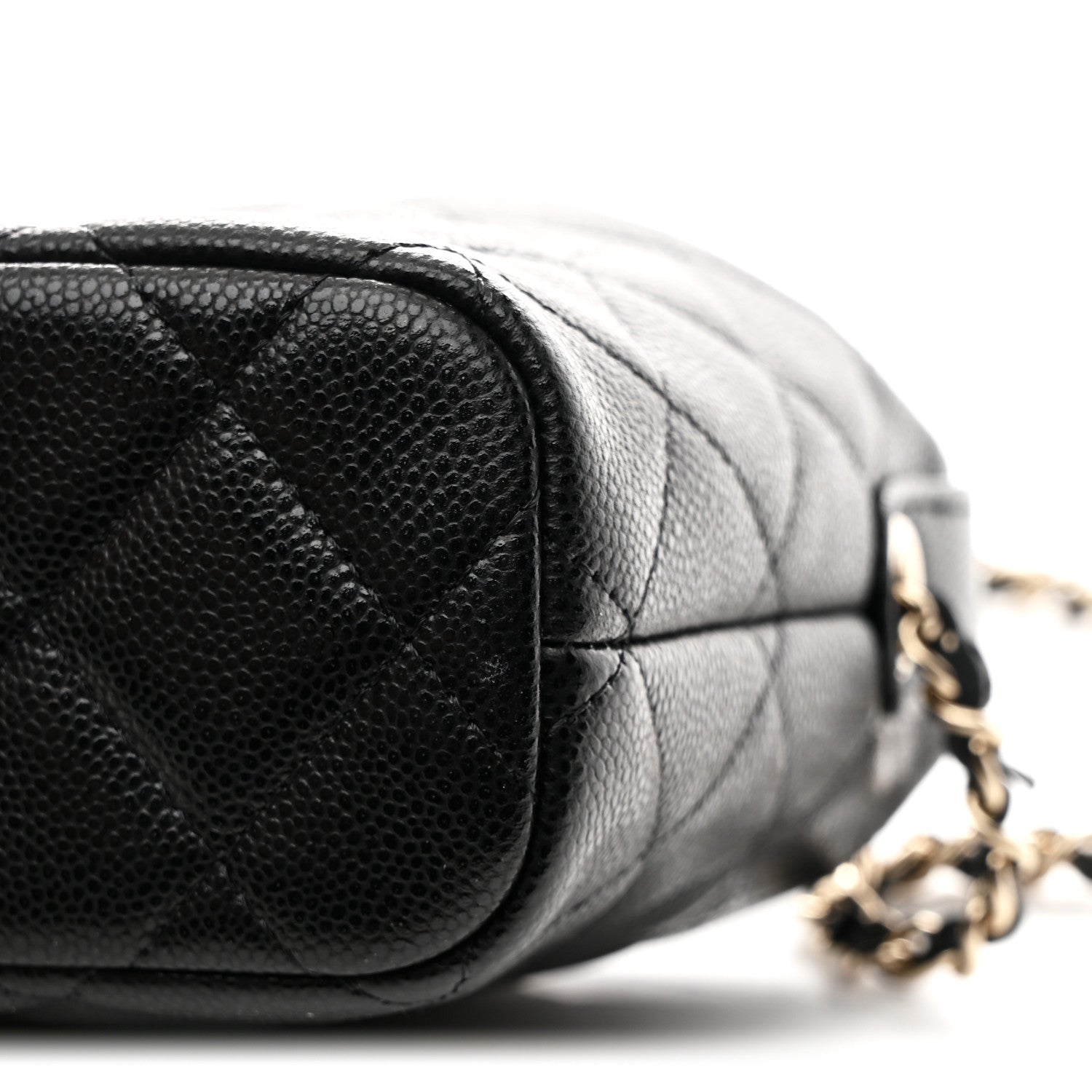 Chanel Caviar Quilted Hobo Clutch With Chain Black